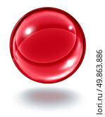 Red crystal ball floating in the air as a transparent ruby glass gem sphere on white with a shadow as a symbol of wealth and geometric elegance in design. Стоковое фото, агентство Ingram Publishing / Фотобанк Лори