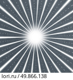 Road star burst design element as a transportation concept and business vision symbol of direction and success in a concentric circle with streets going into a shinning glowing  vanishing point on a white background. Стоковое фото, агентство Ingram Publishing / Фотобанк Лори