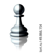 Two faced or double agent secret agent as symbolised by a chess pawn that is painted white and black as a dishonest liar pretending to be somebody else or a symbol of ethnic race and racial equality. Стоковое фото, агентство Ingram Publishing / Фотобанк Лори