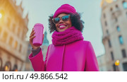 Radiant Woman in Pink: City Chic. Стоковое AI-видео, аниматор Данила Большаков / Фотобанк Лори
