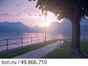 Beautiful view of Como lake on sunset in Bellagio, Italy. Стоковое фото, агентство Ingram Publishing / Фотобанк Лори