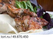 fried meat with potherbs on the plate. Стоковое фото, агентство Ingram Publishing / Фотобанк Лори
