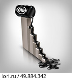 Oil price falling concept as a barrel of crude petroleum spilling down on a financial chart as a symbol for declining prices in fossil energy due to oversupply and overproduction, Стоковое фото, агентство Ingram Publishing / Фотобанк Лори