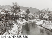 Snow fall Winter in Takayama Gifu Prefecture, Japan. Стоковое фото, агентство Ingram Publishing / Фотобанк Лори