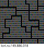 colorful dot theme art maze. colorful dot theme art vector graphic illustration. Стоковая иллюстрация, агентство Ingram Publishing / Фотобанк Лори