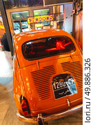 Old Fiat-600 car in the interior of the Kandinsky restaurant. City of Tangier. Morocco. Редакционное фото, фотограф Евгений Ткачёв / Фотобанк Лори