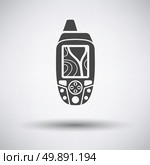 Portable GPS device icon on gray background with round shadow. Vector illustration.. Portable GPS device icon. Стоковая иллюстрация, агентство Ingram Publishing / Фотобанк Лори