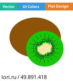 Flat design icon of Kiwi in ui colors. Vector illustration. Стоковая иллюстрация, агентство Ingram Publishing / Фотобанк Лори