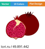 Flat design icon of Pomegranate in ui colors. Vector illustration. Стоковая иллюстрация, агентство Ingram Publishing / Фотобанк Лори