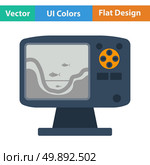 Flat design icon of echo sounder. Flat design icon of echo sounder   in ui colors. Vector illustration. Стоковая иллюстрация, агентство Ingram Publishing / Фотобанк Лори