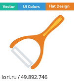 Vegetable peeler icon. Flat design. Vector illustration. Стоковая иллюстрация, агентство Ingram Publishing / Фотобанк Лори