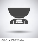Kitchen electric scales icon on gray background with round shadow. Vector illustration. Стоковая иллюстрация, агентство Ingram Publishing / Фотобанк Лори