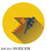 Icon of Accelerating businessman. Flat design. Vector illustration. Стоковая иллюстрация, агентство Ingram Publishing / Фотобанк Лори