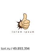 thumb up hand sign gesture cartoon theme. thumb up hand sign gesture cartoon theme vector art. Стоковая иллюстрация, агентство Ingram Publishing / Фотобанк Лори