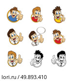 happy guy smile cartoon set. happy guy smile cartoon set theme vector art illustration. Стоковая иллюстрация, агентство Ingram Publishing / Фотобанк Лори