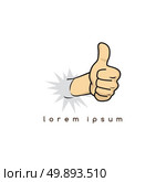 thumb up hand sign gesture cartoon theme. thumb up hand sign gesture cartoon theme vector art. Стоковая иллюстрация, агентство Ingram Publishing / Фотобанк Лори