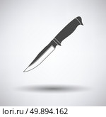 Knife icon on gray background, round shadow. Vector illustration. Стоковая иллюстрация, агентство Ingram Publishing / Фотобанк Лори