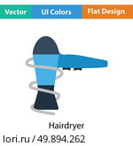 Hairdryer icon. Flat color design. Vector illustration. Стоковая иллюстрация, агентство Ingram Publishing / Фотобанк Лори