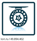 Icon of Fishing reel . Shadow reflection design. Vector illustration. Стоковая иллюстрация, агентство Ingram Publishing / Фотобанк Лори