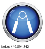 Hands expander icon. Glossy button design. Vector illustration. Стоковая иллюстрация, агентство Ingram Publishing / Фотобанк Лори