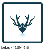 Deer’s antlers  icon. Shadow reflection design. Vector illustration. Стоковая иллюстрация, агентство Ingram Publishing / Фотобанк Лори