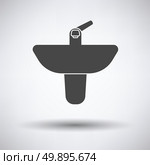 Wash basin icon on gray background, round shadow. Vector illustration. Стоковая иллюстрация, агентство Ingram Publishing / Фотобанк Лори