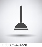 Plunger icon on gray background, round shadow. Vector illustration. Стоковая иллюстрация, агентство Ingram Publishing / Фотобанк Лори