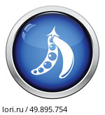 Pea icon. Glossy button design. Vector illustration. Стоковая иллюстрация, агентство Ingram Publishing / Фотобанк Лори