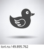 Bath duck icon on gray background, round shadow. Vector illustration. Стоковая иллюстрация, агентство Ingram Publishing / Фотобанк Лори