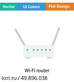 Wi-Fi router icon. Flat color design. Vector illustration. Стоковая иллюстрация, агентство Ingram Publishing / Фотобанк Лори
