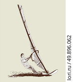 Windsurfing sketch set. Vector EPS 10 illustration without transparency and meshes. Стоковая иллюстрация, агентство Ingram Publishing / Фотобанк Лори