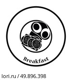 Omlet and sandwich icon. Thin circle design. Vector illustration. Стоковая иллюстрация, агентство Ingram Publishing / Фотобанк Лори