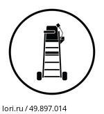 Tennis referee chair tower icon. Thin circle design. Vector illustration. Стоковая иллюстрация, агентство Ingram Publishing / Фотобанк Лори