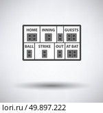 Baseball scoreboard icon on gray background, round shadow. Vector illustration. Стоковая иллюстрация, агентство Ingram Publishing / Фотобанк Лори