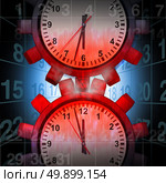 Work Schedule Stress concept as clocks shaped as gears creating friction causing pressure and overload as a business problem metaphor as a 3D illustration. Стоковое фото, агентство Ingram Publishing / Фотобанк Лори
