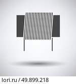 Inductor coil icon on gray background with round shadow. Vector illustration. Стоковая иллюстрация, агентство Ingram Publishing / Фотобанк Лори
