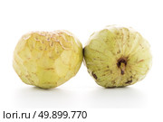 Custard apple, also known as Bullocks or Bulls Heart on white background. Стоковое фото, агентство Ingram Publishing / Фотобанк Лори