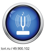 Tuning fork icon. Glossy button design. Vector illustration. Стоковая иллюстрация, агентство Ingram Publishing / Фотобанк Лори