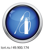 Garden sprayer icon. Glossy button design. Vector illustration. Стоковая иллюстрация, агентство Ingram Publishing / Фотобанк Лори
