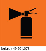 Extinguisher icon. Orange background with black. Vector illustration. Стоковая иллюстрация, агентство Ingram Publishing / Фотобанк Лори