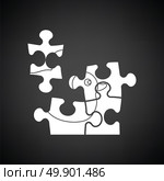 Baby puzzle ico. Black background with white. Vector illustration. Стоковая иллюстрация, агентство Ingram Publishing / Фотобанк Лори