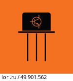 Transistor icon. Orange background with black. Vector illustration. Стоковая иллюстрация, агентство Ingram Publishing / Фотобанк Лори