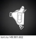 Police holster gun icon. Black background with white. Vector illustration. Стоковая иллюстрация, агентство Ingram Publishing / Фотобанк Лори