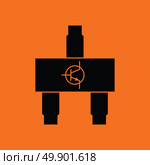Smd transistor icon. Orange background with black. Vector illustration. Стоковая иллюстрация, агентство Ingram Publishing / Фотобанк Лори