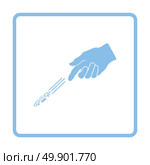 Hand throwing gamble chips icon. Blue frame design. Vector illustration. Стоковая иллюстрация, агентство Ingram Publishing / Фотобанк Лори