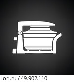 Electric convection oven icon. Black background with white. Vector illustration. Стоковая иллюстрация, агентство Ingram Publishing / Фотобанк Лори