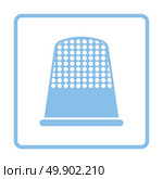 Tailor thimble icon. Blue frame design. Vector illustration. Стоковая иллюстрация, агентство Ingram Publishing / Фотобанк Лори