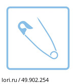 Tailor safety pin icon. Blue frame design. Vector illustration. Стоковая иллюстрация, агентство Ingram Publishing / Фотобанк Лори