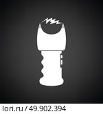 Stun gun icon. Black background with white. Vector illustration. Стоковая иллюстрация, агентство Ingram Publishing / Фотобанк Лори