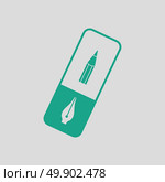 Eraser icon. Gray background with green. Vector illustration. Стоковая иллюстрация, агентство Ingram Publishing / Фотобанк Лори